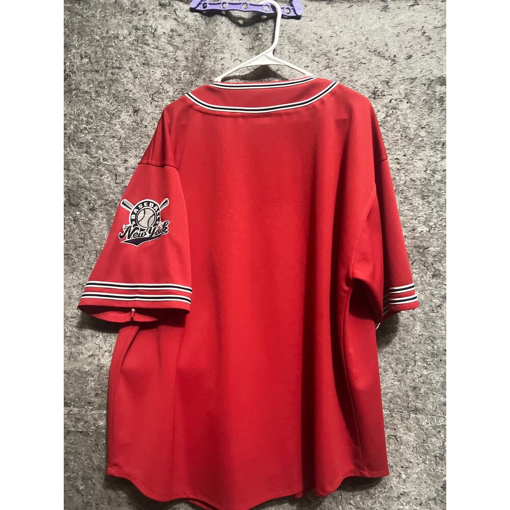 Vintage New York Xl Baseball Red Jersey By Colosseum Sports Rare View 3